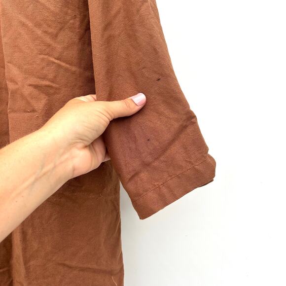 Jamie Haller The Linen Baggy Trench Coat Camel Oversized Small Petite Tan - Picture 11 of 13